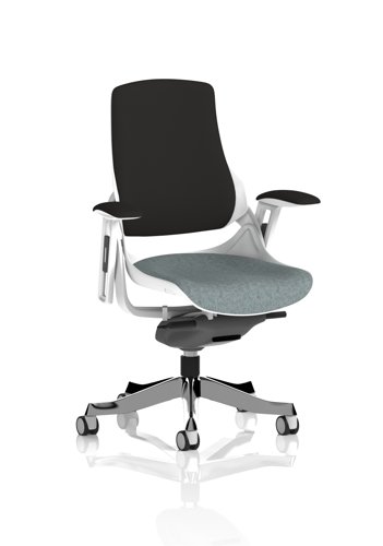Zure White Shell Black Fabric Back Bespoke Colour Seat Rivet Tensile