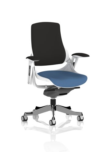 Zure White Shell Black Fabric Back Bespoke Colour Seat Quest Limpet