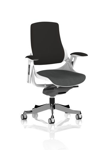 Zure White Shell Black Fabric Back Bespoke Colour Seat Quest Mussel