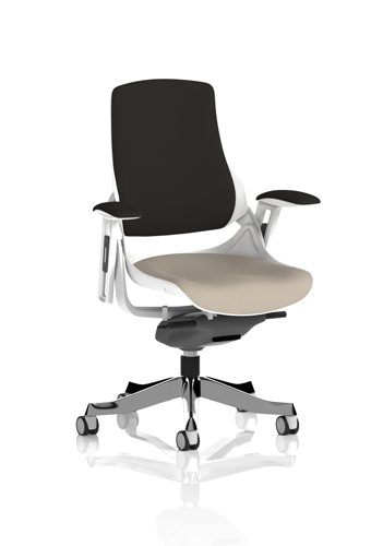 Zure White Shell Black Fabric Back Bespoke Colour Seat Quest Salt