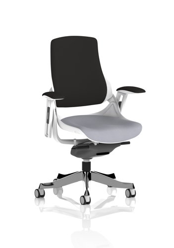 Zure White Shell Black Fabric Back Bespoke Colour Seat Quest Shell