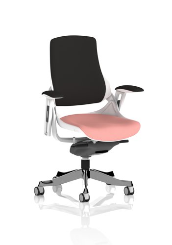 Zure White Shell Black Fabric Back Bespoke Colour Seat Quest Shrimp