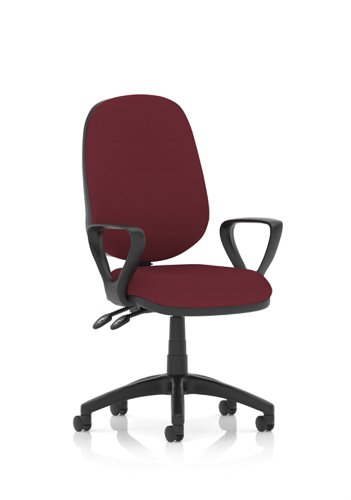 Luna II Lever Task Operator Chair With Loop Arms Bespoke Colour Back And Seat Ginseng Chilli