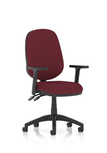 Luna II Lever Task Operator Chair With Height Adjustable Arms Bespoke Colour Back And Seat Ginseng Chilli