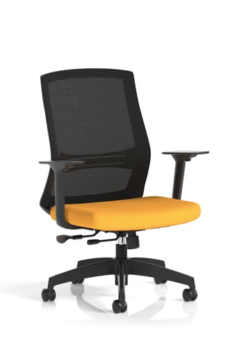 Ventra Mesh Back Task Operator Chair With Height Adjustable Arms Bespoke Colour Seat Senna Yellow