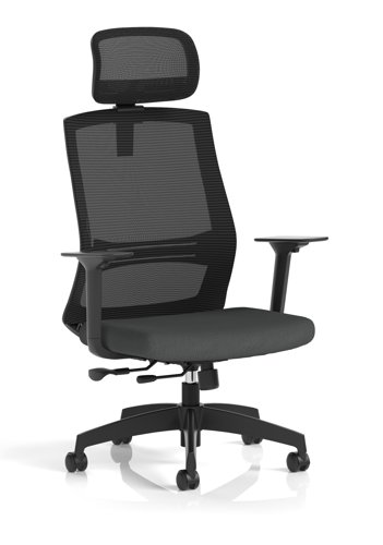Ventra Mesh Back Task Operator Chair With Height Adjustable Arms With Headrest Bespoke Colour Seat Quest Mussel