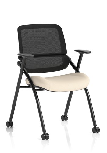 Capra Mesh Back Folding Training Chair Bespoke Colour Seat Quest Salt