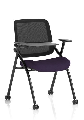 Capra Mesh Back Folding Training Chair With Writing Table Bespoke Colour Seat Tansy Purple