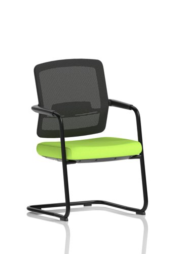 Flint Mesh Back Cantilever Chair Bespoke Colour Seat Myrrh Green