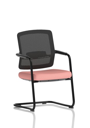 Flint Mesh Back Cantilever Chair Bespoke Colour Seat Quest Shrimp