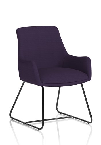 Quote Sled Base Reception Chair Bespoke Colour Tansy Purple