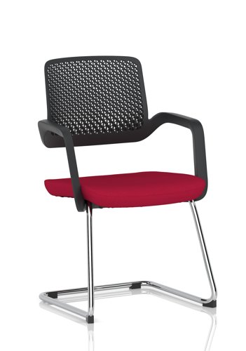 Cosmo Cantilever Chair Black Frame Bespoke Colour Seat Bergamot Cherry