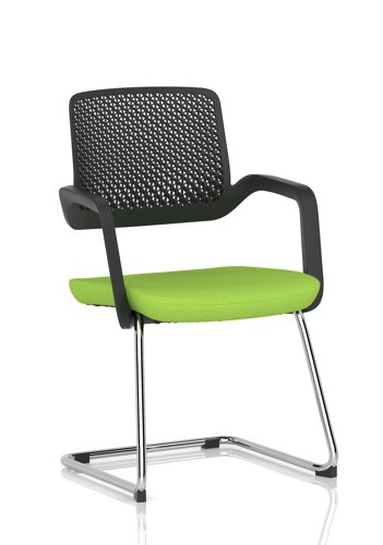 Cosmo Cantilever Chair Black Frame Bespoke Colour Seat Myrrh Green