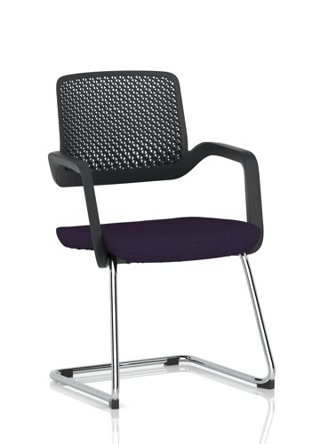 Cosmo Cantilever Chair Black Frame Bespoke Colour Seat Tansy Purple
