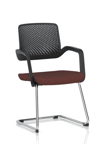 Cosmo Cantilever Chair Black Frame Bespoke Colour Seat Rivet Forge