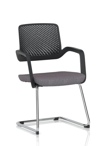 Cosmo Cantilever Chair Black Frame Bespoke Colour Seat Rivet Fuse