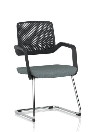 Cosmo Cantilever Chair Black Frame Bespoke Colour Seat Rivet Tensile