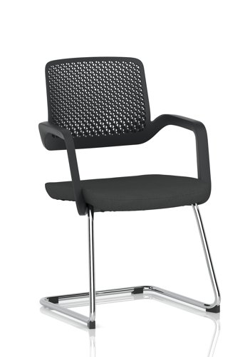 Cosmo Cantilever Chair Black Frame Bespoke Colour Seat Quest Mussel