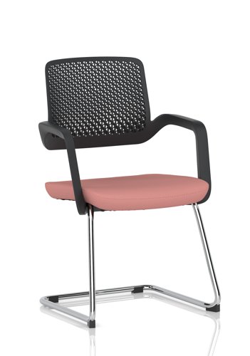 Cosmo Cantilever Chair Black Frame Bespoke Colour Seat Quest Shrimp