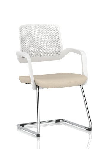 Cosmo Cantilever Chair White Frame Bespoke Colour Seat Quest Salt