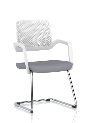 Cosmo Cantilever Chair White Frame Bespoke Colour Seat Quest Shell