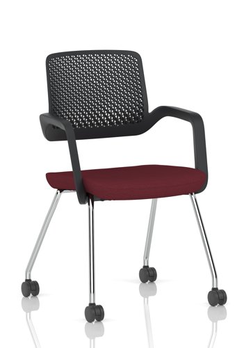 Cosmo Training Chair Black Frame Bespoke Colour Seat Ginseng Chilli