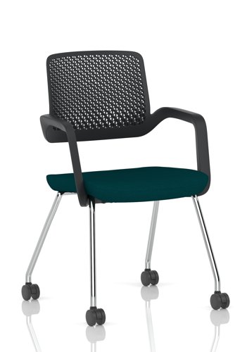 Cosmo Training Chair Black Frame Bespoke Colour Seat Maringa Teal