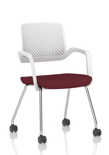 Cosmo Training Chair White Frame Bespoke Colour Seat Ginseng Chilli