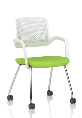 Cosmo Training Chair White Frame Bespoke Colour Seat Myrrh Green