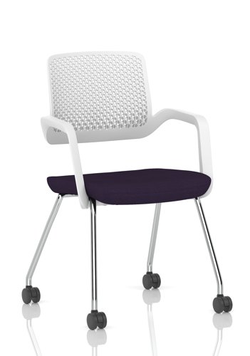 Cosmo Training Chair White Frame Bespoke Colour Seat Tansy Purple