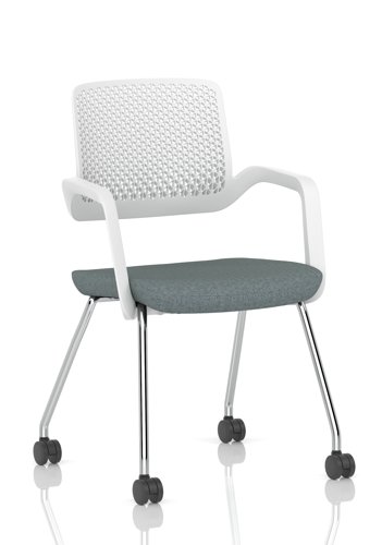 Cosmo Training Chair White Frame Bespoke Colour Seat Rivet Tensile