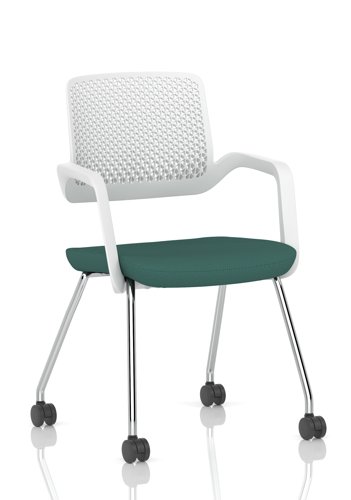 Cosmo Training Chair White Frame Bespoke Colour Seat Quest Kelp