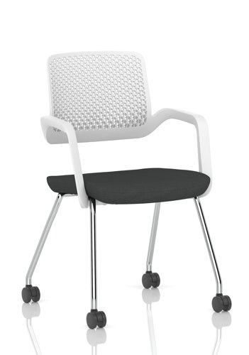 Cosmo Training Chair White Frame Bespoke Colour Seat Quest Mussel