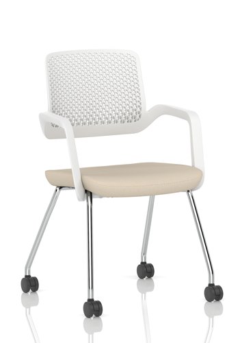 Cosmo Training Chair White Frame Bespoke Colour Seat Quest Salt