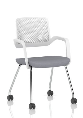Cosmo Training Chair White Frame Bespoke Colour Seat Quest Shell