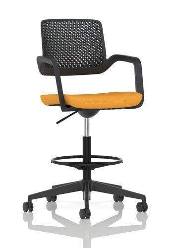 Cosmo Hi Rise Chair Black Frame Bespoke Colour Seat Senna Yellow