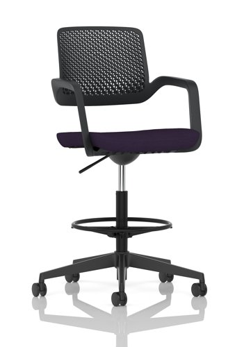 Cosmo Hi Rise Chair Black Frame Bespoke Colour Seat Tansy Purple