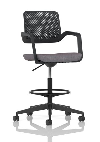 Cosmo Hi Rise Chair Black Frame Bespoke Colour Seat Rivet Fuse