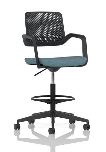 Cosmo Hi Rise Chair Black Frame Bespoke Colour Seat Rivet Quench
