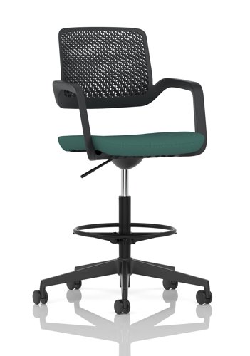Cosmo Hi Rise Chair Black Frame Bespoke Colour Seat Quest Kelp