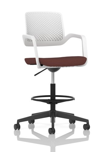 Cosmo Hi Rise Chair White Frame Bespoke Colour Seat Rivet Forge