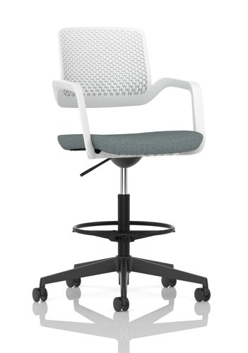 Cosmo Hi Rise Chair White Frame Bespoke Colour Seat Rivet Tensile