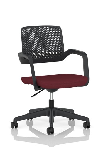 Cosmo Task Operator Chair Black Frame Bespoke Colour Seat Ginseng Chilli