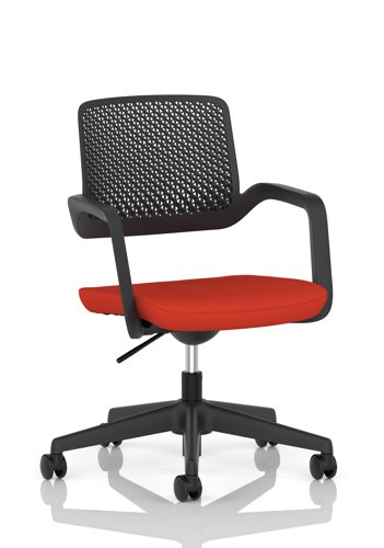 Cosmo Task Operator Chair Black Frame Bespoke Colour Seat Tabasco Orange
