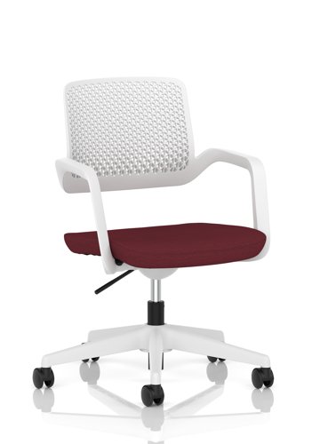 Cosmo Task Operator Chair White Frame Bespoke Colour Seat Ginseng Chilli