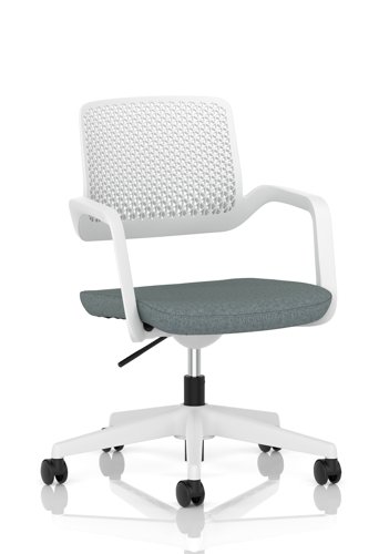 Cosmo Task Operator Chair White Frame Bespoke Colour Seat Rivet Tensile