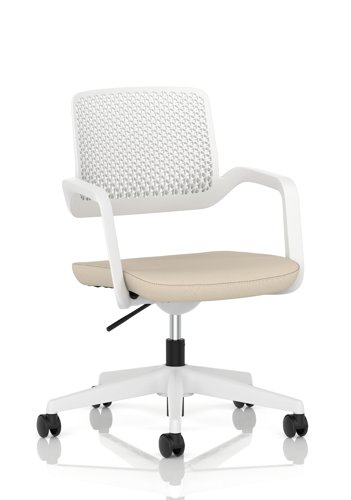Cosmo Task Operator Chair White Frame Bespoke Colour Seat Quest Salt