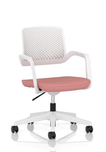 Cosmo Task Operator Chair White Frame Bespoke Colour Seat Quest Shrimp