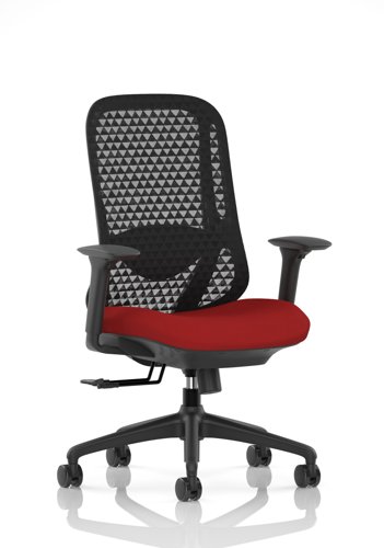 Prism Mesh Back Chair With Height Adjustable Arms Bespoke Colour Seat Bergamot Cherry