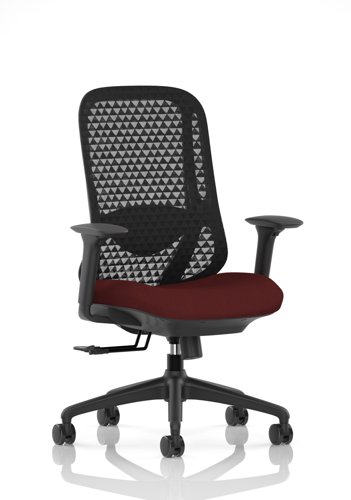 Prism Mesh Back Chair With Height Adjustable Arms Bespoke Colour Seat Ginseng Chilli